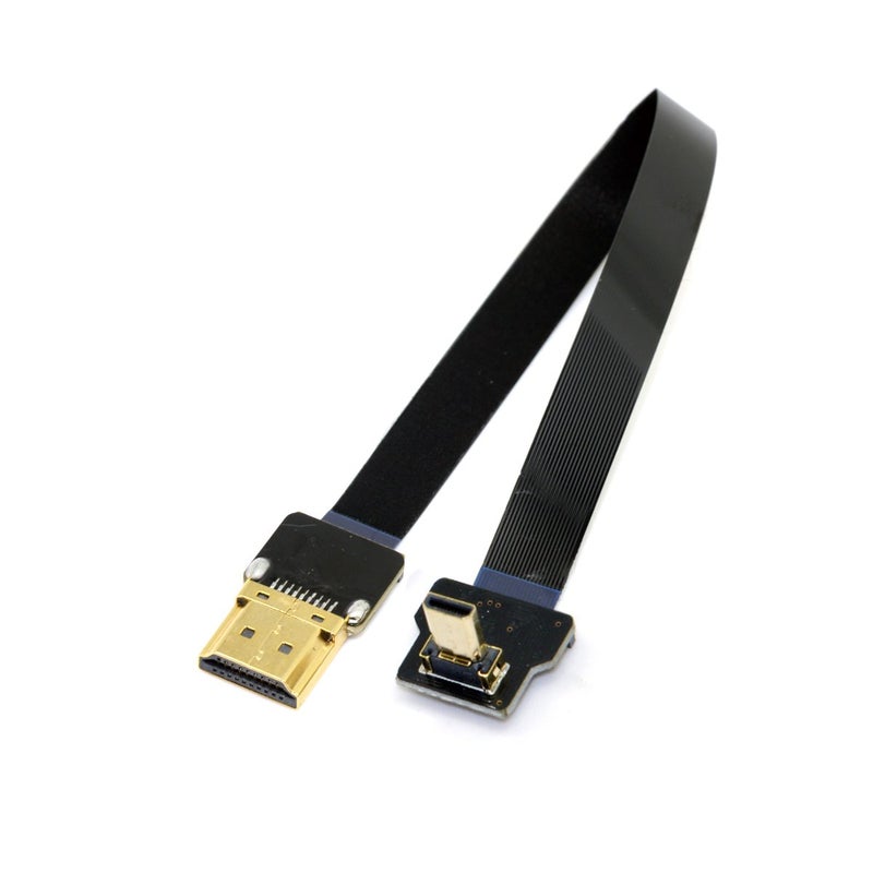 JSER CYFPV 90 Degree Up Angled FPV Micro HDMI Male to HDMI Male Flat Cable 50cm Compatible for FPV HDTV Multicopter Aerial Photography Support 1080p 60hz - Image 2
